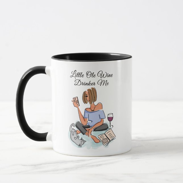 Caneca Pequeno Vinho De Ole Bebendo (Esquerda)