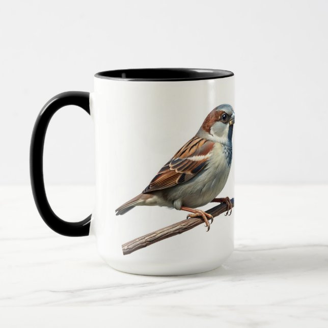 Caneca Perch de Sparrow: Pardal de Mug House Inspirado na (Esquerda)