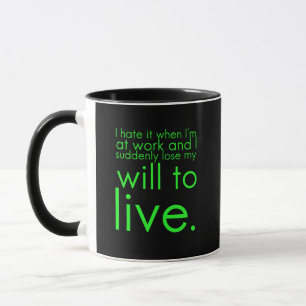 Caneca Perder minha vontade de viver presentes engraçado