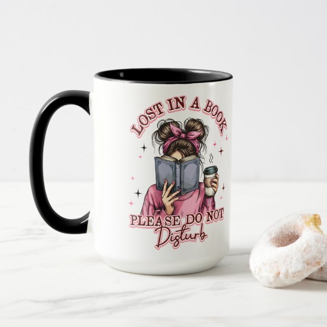 Caneca Perdido em um Livro... (Com Donut)