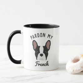 Caneca Perdoe meu Buldogue Francês Negro e Branco
