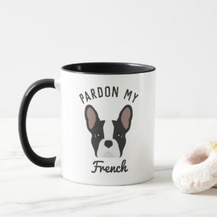 Caneca Perdoe meu Buldogue Francês Negro e Branco