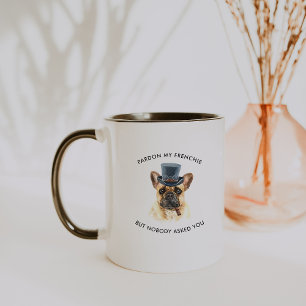 Caneca Perdoe meu Frenchie Cachorro Bulldog Francês Aquar