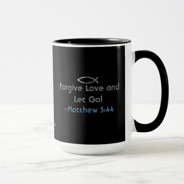 Caneca Perdoe o amor e solte! gotGod316.com Escritura (Direita)