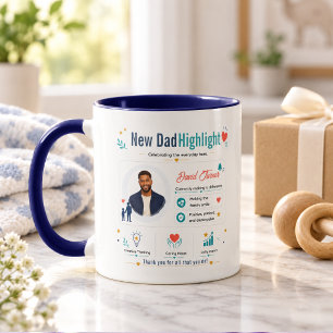 Caneca Perfil de Apreciação do Novo Pai Colorido
