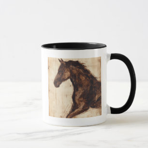 Caneca Perfil do Cavalo Marrom selvagem