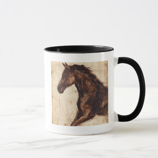 Caneca Perfil do Cavalo Selvagem Marrom (Direita)