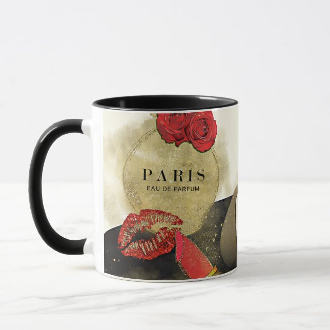 Caneca Perfume Paris Perfumes Rosas Saltos e Lábios (Esquerda)