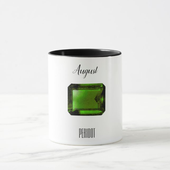 Caneca Peridot Green Emerald Coffee Mug August Gemstone (Centro)