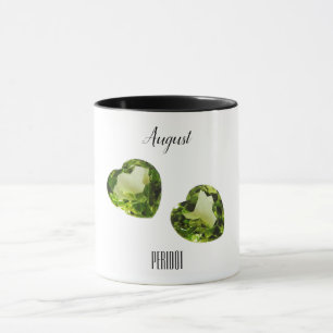 Caneca Peridot Green Heart Coffee Mug August Gemstone
