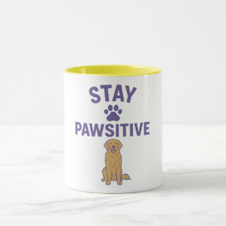 Caneca permanecer positivo, permanecer pawsitivo