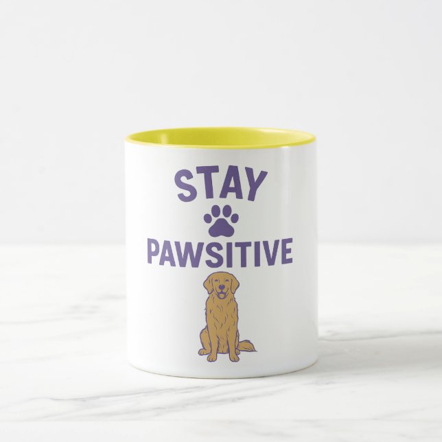 Caneca permanecer positivo, permanecer pawsitivo (Centro)