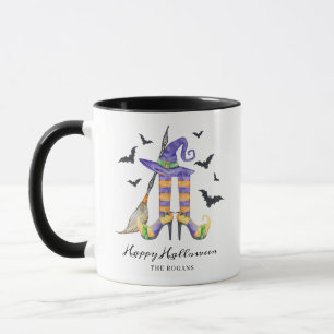 Caneca Pernas e Chapéu das Bruxas do Halloween