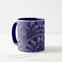 Caneca persa azul do impressão floral