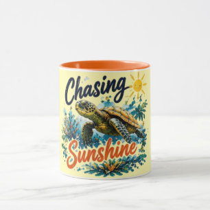 Caneca Perseguindo o Sol com Corte Laranja