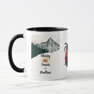 Caneca Perseguindo Pôr do Sol Não Prazos Montanha Wanderl
