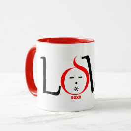 Caneca Personagem de design de Amor Divertido com xoxo