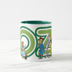 Caneca Personagens Vintage do Mágico de Oz e Letras de Te