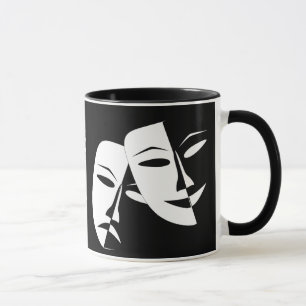 Caneca Personalidade Branco Preto Tragédia em Comédia d
