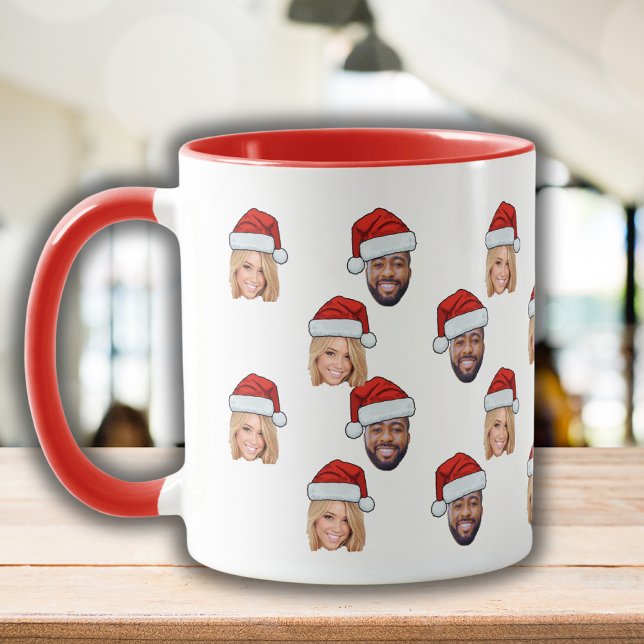 Caneca Personalidade Engraçada Rosto 2 Fotos Papai Noel N (Criador carregado)