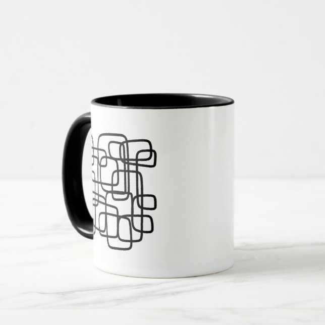 Caneca Personalised Initial Minimalist Abstract Line Art (Frente Esquerda)