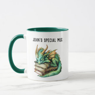 Caneca Personalisierbare "I love Dragons & Books"