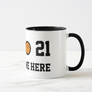 Caneca   Personalizable do basquetebol do número