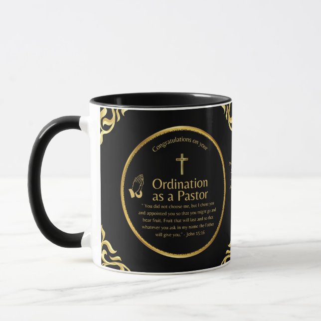 Caneca Personalização da Ordenação de Deacon do Pastor Do (Esquerda)