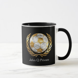 Caneca Personalização de futebol Dourado e prata