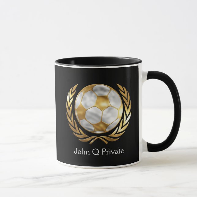 Caneca Personalização de futebol Dourado e prata (Direita)