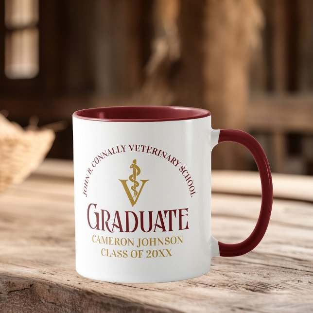 Caneca Personalização de Graduação da Escola Veterinária  (Criador carregado)