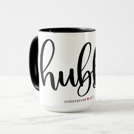 Caneca Personalização de Letra Preta Simples Hubby