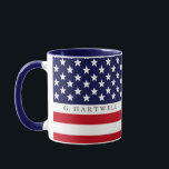 Caneca Personalização de Sinalizador Americano<br><div class="desc">Uma caneca de nome personalizado de sinalizador americano ousado.</div>