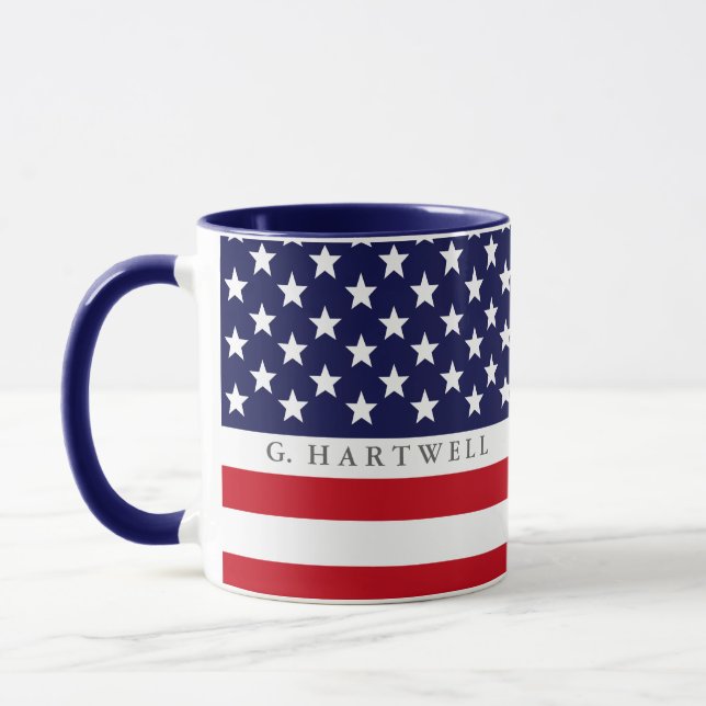 Caneca Personalização de Sinalizador Americano (Esquerda)