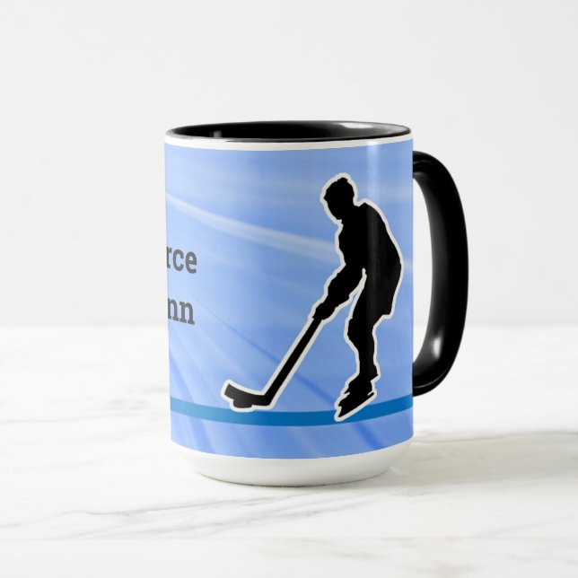 Caneca Personalização do jogador de hóquei Silhouette2 (Frente Esquerda)