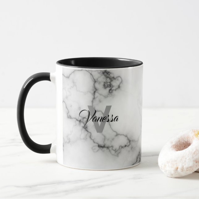 Caneca Personalização do padrão Marble (Com Donut)