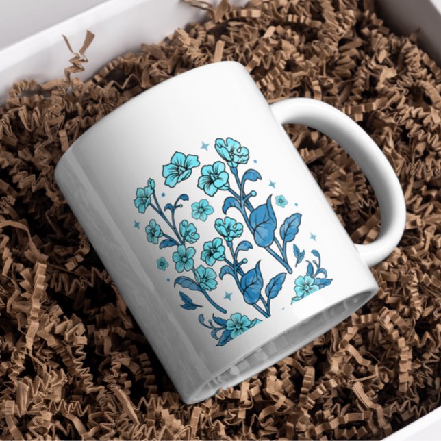 Caneca PERSONALIZAÇÃO FLORAL BRUTA REAL moderna (Elegant Floral Design)
