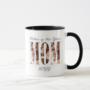 Caneca Personalizada 6 Fotos da Mamãe, Nome, Mãe d