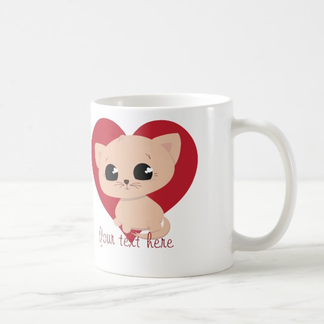Caneca personalizada bonito do gatinho (Direita)