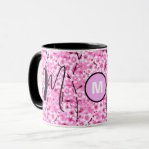 Caneca Personalizada | Caneca com Floral Rosa e Mo