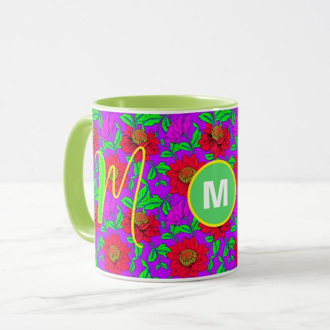 Caneca Personalizada | Caneca com Monograma de Ros (Frente Esquerda)