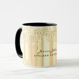 Caneca Personalizada com Brilho Dourado de Natal e