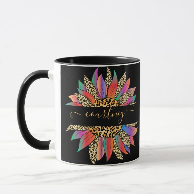 Caneca personalizada com estampa de arco-íris e le (Esquerda)