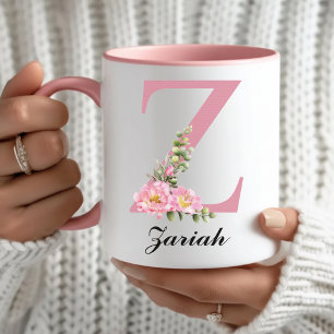 Caneca Personalizada com Flores Rosas de Presente 