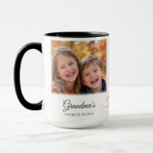 Caneca Personalizada com Foto da Vovó Preto e Bran