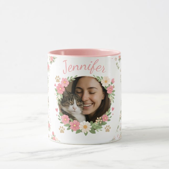 Caneca Personalizada com Foto e Nome de Gato | Pre (Centro)
