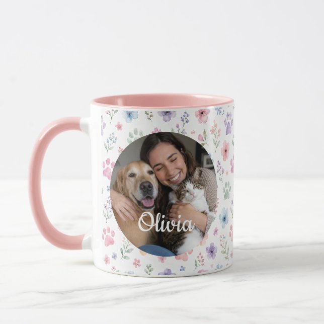 Caneca Personalizada com Foto e Nome de Pet para A (Esquerda)