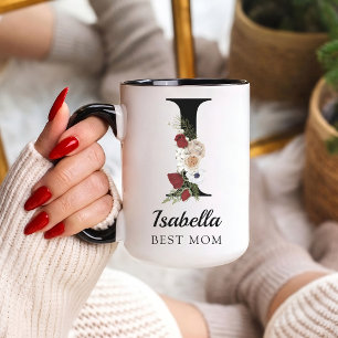 Caneca Personalizada com Monograma Floral para a M