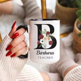 Caneca Personalizada com Monograma Floral para Noi