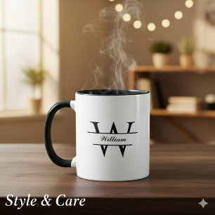 Caneca Personalizada com Monograma para Uso Diário